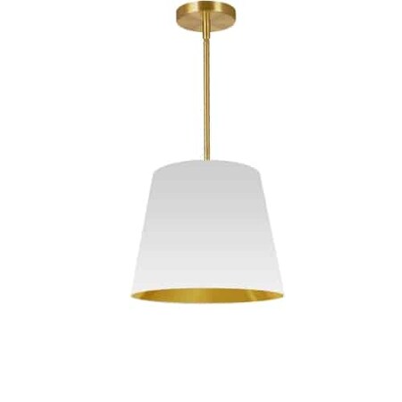 Dainolite 1Lt Oversized Drum Pendant Small, Wh/Gld Shade ODR-S-692